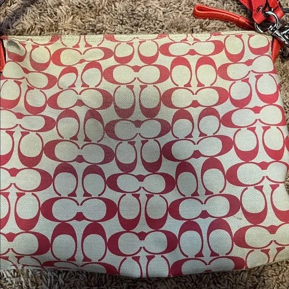 Coach Red and Cream Crossbody Bag - Picture 5 of 8